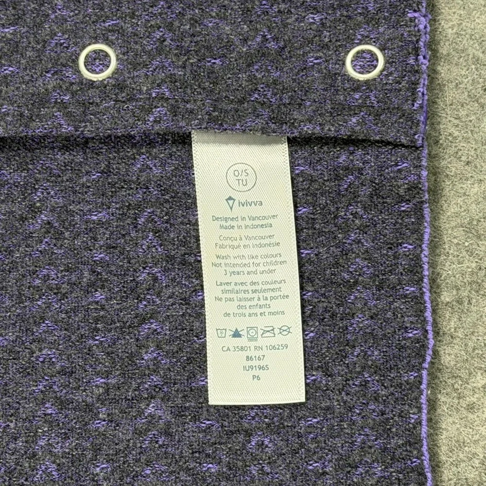 Ivivva by Lululemon Athletica Girls Purple‎ Gray Village Chill Infinity Scarf OS